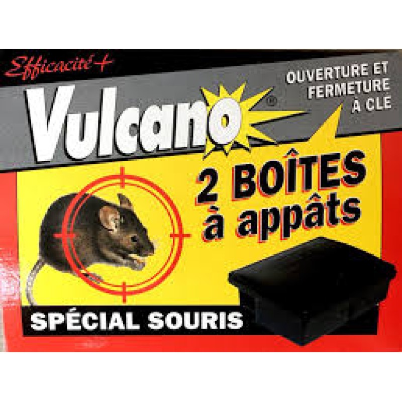 VULCANO BOÎTE APPÂT LOT DE 2 POUR SOURIS
