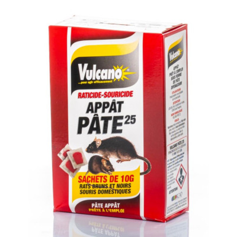 VULCANO PÂTE APPÂT RATICIDE & SOURICIDE BOÎTE 150G