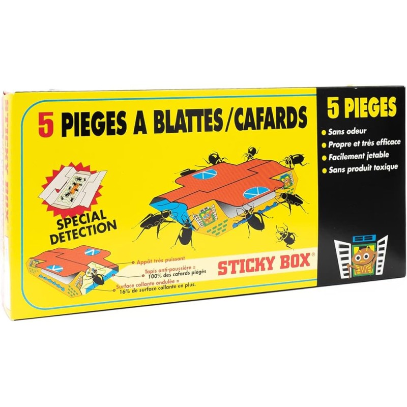 DIGRAIN STICKY BOX ANTI BLATTES (cafards) BOÎTE DE 5 PIEGES