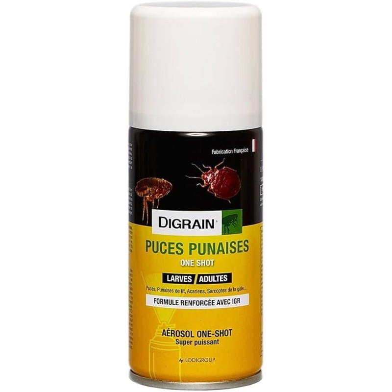DIGRAIN AEROSOL ONE-SHOT PUCES ET PUNAISES DE LIT 150ML
